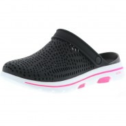 Preisvergleich für Schuhe: Skechers 111103/BKW Go Walk 5-Astonished Damen Pantoletten Clogs Sabots Slipper schwarz/weiß/pink, Schwarz, 42