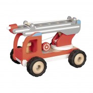 Preisvergleich für Holzspielzeug: goki 55877 Holzauto "Feuerwehr" Leiterwagen rot Holz