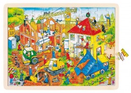 Preisvergleich für Puzzle: goki 57670 Einlegepuzzle "Baustelle" Puzzle aus Holz 96 Teile Holzpuzzle