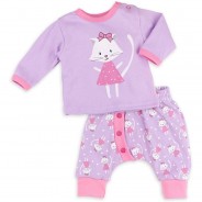 Preisvergleich für Hosen: 2tlg Set Shirt + Hose Sweet Kitty Stoffhosen  rosa/lila Gr. 56 Mädchen Kinder