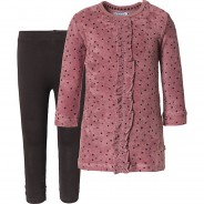 Preisvergleich für Hosen: Baby Set Kleid + Leggings rosa/grau Gr. 80 Mädchen Kinder