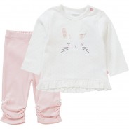 Preisvergleich für Hosen: Baby Set Langarmshirt + Leggings  weiß Gr. 56 Mädchen Kinder