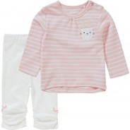 Preisvergleich für Hosen: Baby Set Langarmshirt + Leggings  weiß Gr. 56 Mädchen Kinder