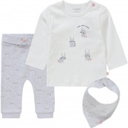 Preisvergleich für Hosen: Baby Set Langarmshirt + Softbundhose + Dreieckstuch , Organic Cotton weiß Gr. 56 Mädchen Baby