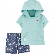 Preisvergleich für Hosen: Baby Set Pullover+Shorts  türkis/blau Gr. 68 Jungen Baby