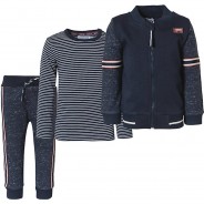 Preisvergleich für Hosen: Baby Set Sweatjacke + Langarmshirt + Sweathose  dunkelblau Gr. 62 Jungen Baby