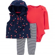 Preisvergleich für Hosen: Baby Set Sweatjacke + Leggings + Body  mehrfarbig Gr. 80 Mädchen Kinder