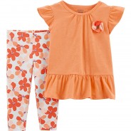 Preisvergleich für Hosen: Baby Set T-Shirt + Leggings  orange Gr. 86 Mädchen Kleinkinder