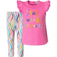 Preisvergleich für Hosen: Baby Set T-Shirt + Leggings SLUB FRILL T  gold Gr. 80/86 Mädchen Kinder