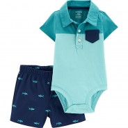 Preisvergleich für Hosen: Baby Set T-Shirt + Shorts  blau Gr. 50/56 Jungen Baby