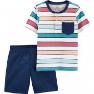 Preisvergleich für Hosen: Baby Set T-Shirt + Shorts  mehrfarbig Gr. 86 Jungen Kleinkinder