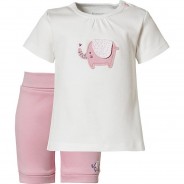 Preisvergleich für Hosen: Baby Set T-Shirt + Shorts  weiß Gr. 56 Mädchen Kinder