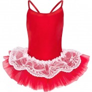 Preisvergleich für Sportbekleidung: Ballett Tutu Antonia mit Spaghettiträgern Ballettkleider  rot Gr. 146/152 Mädchen Kinder