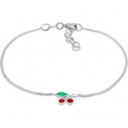 Preisvergleich für Accessoires für Kinder: Elli Armband Kinder Kirsche Kristalle 925 Silber Armbänder silber Gr. 14,0 Mädchen Kinder