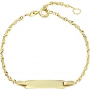 Preisvergleich für Accessoires für Kinder: Identarmband für Damen, Gold 375 Armbänder  gold Gr. 16,0 Mädchen Kinder