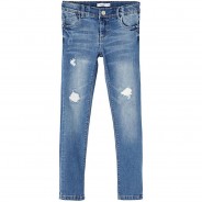 Preisvergleich für Hosen: Jeanshose Skinny fit NKFPOLLY  blue denim Gr. 146 Mädchen Kinder