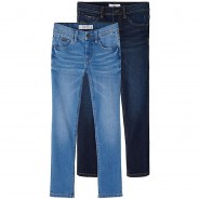 Preisvergleich für Hosen: Jeanshose Slim fit NKMSILAS Doppelpack , Bundweite SLIM dark blue denim Gr. 146 Jungen Kinder