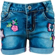 Preisvergleich für Hosen: Jeansshorts  dunkelblau Gr. 98 Mädchen Kleinkinder