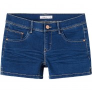 Preisvergleich für Hosen: Jeansshorts NKFSALLI , Bundweite SLIM blue denim Gr. 128 Mädchen Kinder