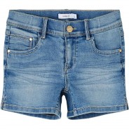 Preisvergleich für Hosen: Jeansshorts NKFSALLI , Bundweite SLIM light blue denim Gr. 128 Mädchen Kinder