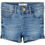 Preisvergleich für Hosen: Jeansshorts NMFSALLI , Bundweite SLIM light blue denim Gr. 104 Mädchen Kleinkinder