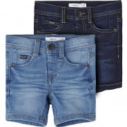 Preisvergleich für Hosen: Jeansshorts NMMSOFUS Doppelpack , Bundweite SLIM dark blue denim Gr. 104 Jungen Kleinkinder