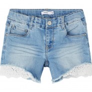 Preisvergleich für Hosen: Jeansshorts Slim fit NKFSALLI , Bundweite SLIM blue denim Gr. 104 Mädchen Kinder