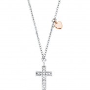 Preisvergleich für Accessoires für Kinder: Kette mit Anhänger Kette mit Anhänger , Sterling Silber 925, Kreuz Halsketten  silber Gr. 40,0 Mädchen Kinder