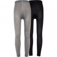 Preisvergleich für Hosen: Kinder Leggings Doppelpack grau/schwarz Gr. 110/116