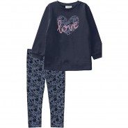 Preisvergleich für Hosen: Kinder Set Sweatkleid + Langarmshirt NMFVERONIKA dunkelblau Gr. 104 Mädchen Kleinkinder