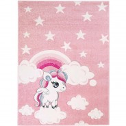 Preisvergleich für Heimtextilien: Kinderteppich Einhorn Bueno 1450 rosa Gr. 80 x 150