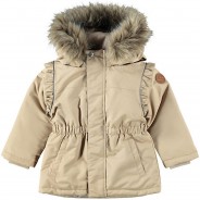 Preisvergleich für Jacken & Outdoorkleidung: Parka NMFSNOW03  beige Gr. 110 Mädchen Kleinkinder