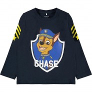 Preisvergleich für Oberteile: PAW Patrol Langarmshirt NMMPAWPATROL , Organic Cotton dunkelblau Gr. 104 Jungen Kleinkinder