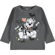 Preisvergleich für Oberteile: PAW Patrol Langarmshirt NMMPAWPATROL , Organic Cotton dunkelgrau Gr. 92 Jungen Kleinkinder