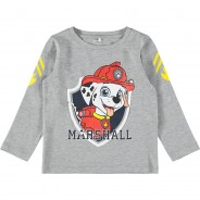 Preisvergleich für Oberteile: PAW Patrol Langarmshirt NMMPAWPATROL , Organic Cotton grau Gr. 86 Jungen Kleinkinder