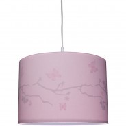 Preisvergleich für Deko & Lampen: Pendelleuchte rosa, Silhouette Schmetterling, 1-flg. rosa/weiß