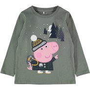 Preisvergleich für Oberteile: Peppa Pig Langarmshirt NMMPEPPAPIG , Organic Cotton anthrazit Gr. 104 Jungen Kleinkinder