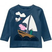 Preisvergleich für Oberteile: Peppa Pig Langarmshirt NMMPEPPAPIG , Organic Cotton blau Gr. 86 Jungen Kleinkinder