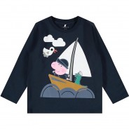 Preisvergleich für Oberteile: Peppa Pig Langarmshirt NMMPEPPAPIG , Organic Cotton dunkelblau Gr. 86 Jungen Kleinkinder