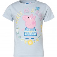 Preisvergleich für Oberteile: Peppa Pig T-Shirt  hellblau Gr. 116/122 Mädchen Kleinkinder