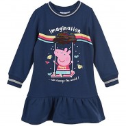 Preisvergleich für Kleider & Röcke: Peppa Wutz Pig Sweat-Kleid blau Gr. 110 Mädchen Kleinkinder