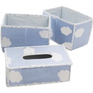 Preisvergleich für Geschenkideen: Pflegeorganizer Kleine Wolke, 3er- Set, blau