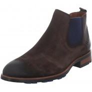 Preisvergleich für Schuhe: Jaser Chelsea Boots Leder-/Textilkombination uni Chelsea Boots braun/blau Gr. 42 Herren Erwachsene