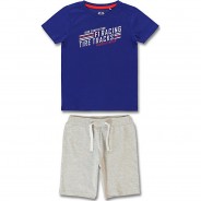 Preisvergleich für Hosen: Set Shorts + T-Shirt , Organic Cotton blau Gr. 128 Jungen Kinder