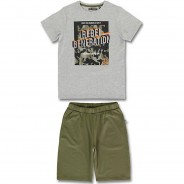 Preisvergleich für Hosen: Set Shorts + T-Shirt , Organic Cotton hellgrau Gr. 134 Jungen Kinder