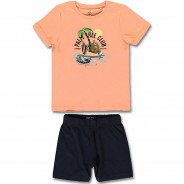 Preisvergleich für Hosen: Set Shorts + T-Shirt , Organic Cotton rot/orange Gr. 104 Jungen Kleinkinder