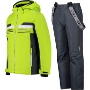 Preisvergleich für Jacken & Outdoorkleidung: Set Skijacke + Skihose grün Gr. 116 Jungen Kinder