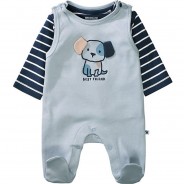 Preisvergleich für Oberteile: Set Strampler + Langarmshirt  blau Gr. 50 Jungen Kinder