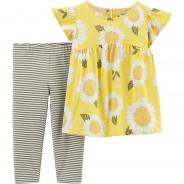 Preisvergleich für Hosen: Set T-Shirt + Leggings  gelb-kombi Gr. 110 Mädchen Kleinkinder