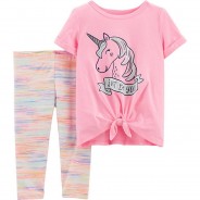 Preisvergleich für Hosen: Set T-Shirt + Leggings  rosa Gr. 104 Mädchen Kleinkinder